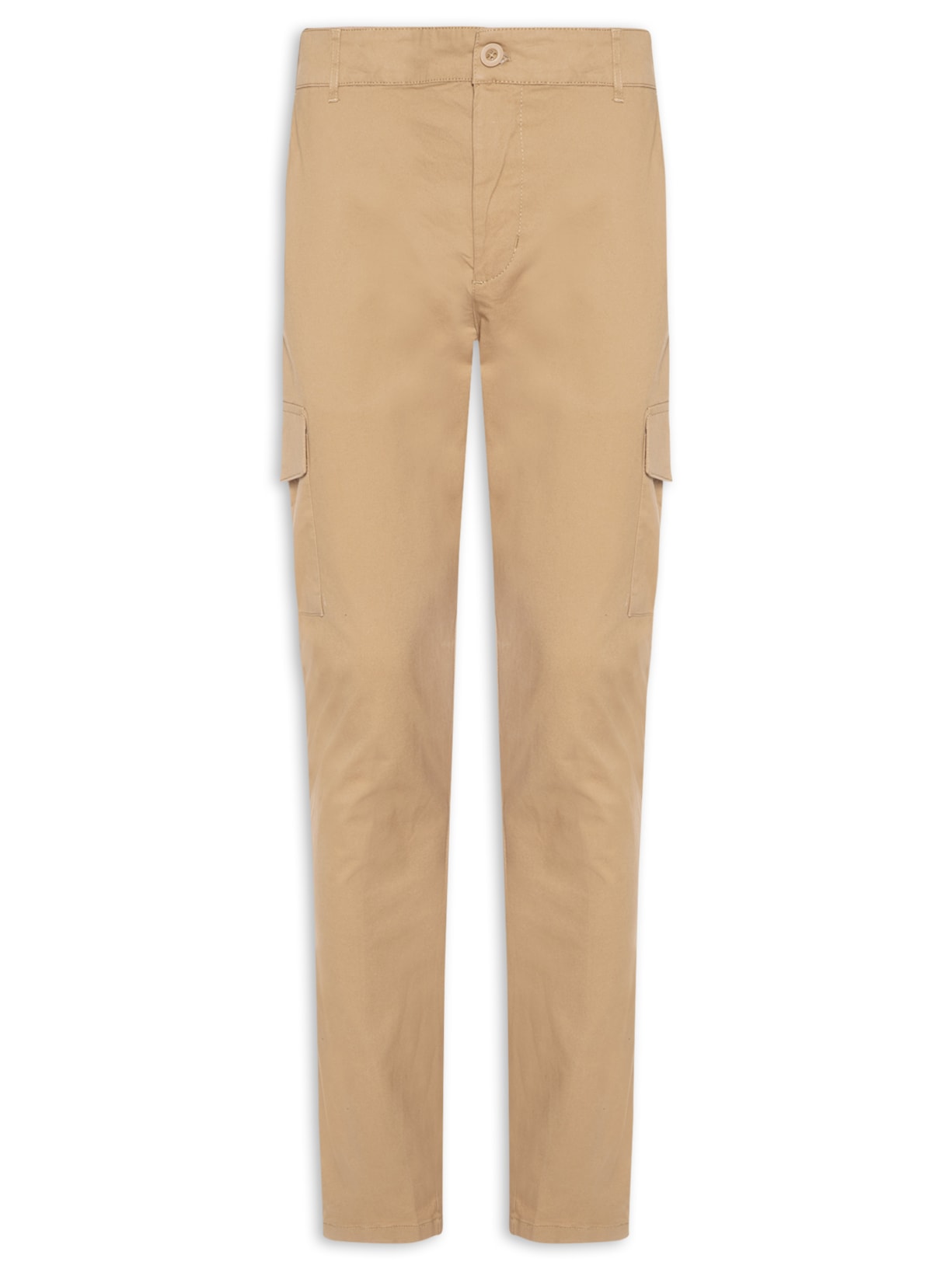 Calça Masculina Sarja Bolso Cargo - Bege