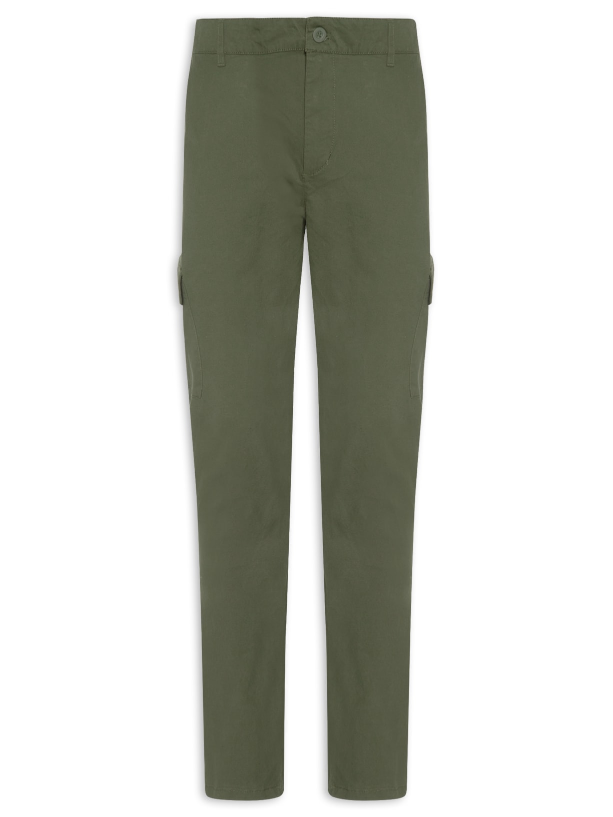 Calça Masculina Sarja Bolso Cargo - Verde