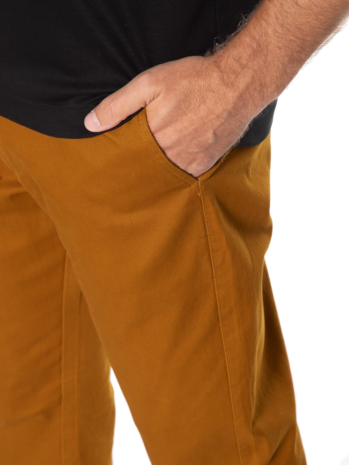 Calça Masculina Sarja Bolso Faca Modelagem Reta '2essential Marrom