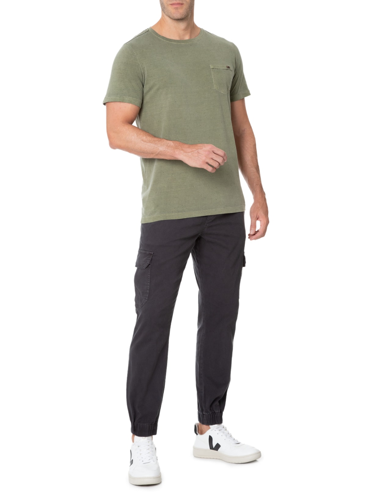 Calça Masculina Sarja Cargo Jogger Melburn Armadillo Cinza