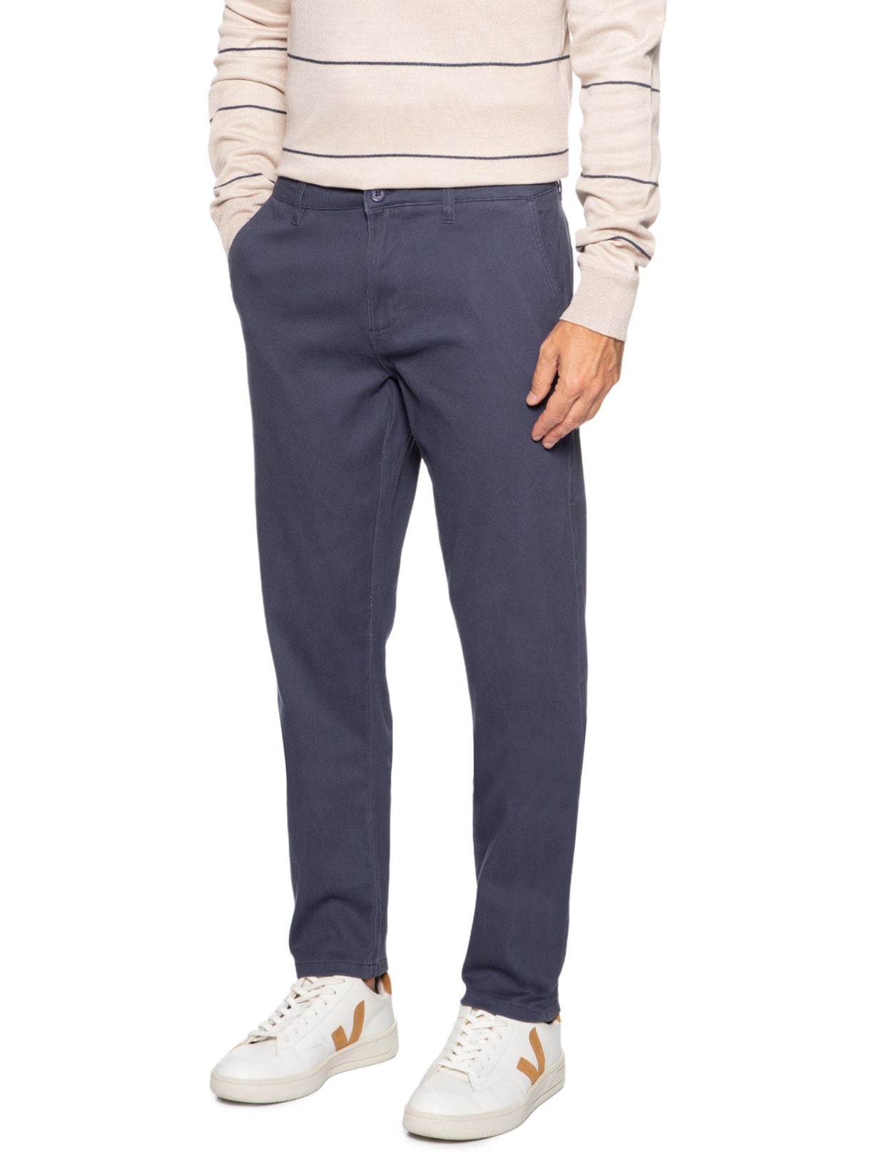 Calça Masculina Sarja Chino Azul '2 Essential