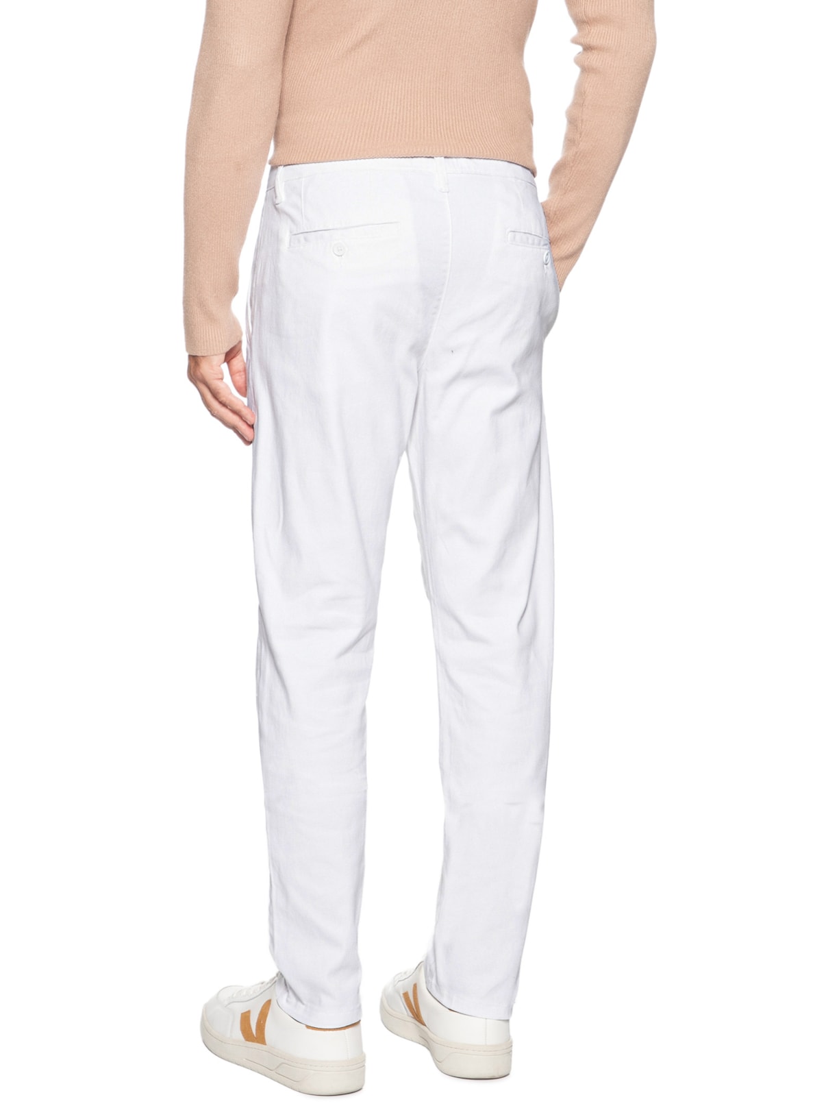 Calça Masculina Sarja Chino Branco '2 Essential
