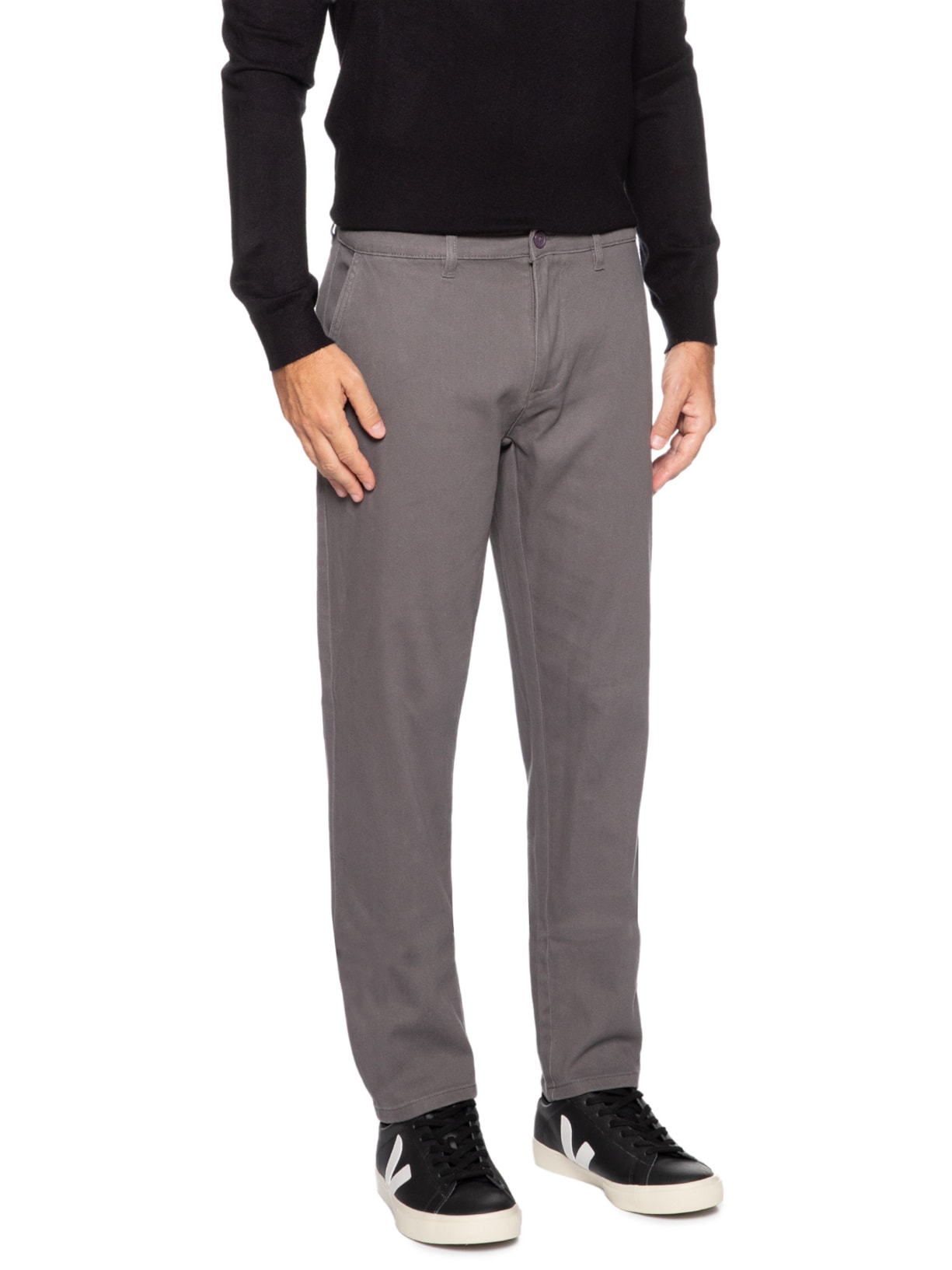 Calça Masculina Sarja Chino Cinza '2 Essential