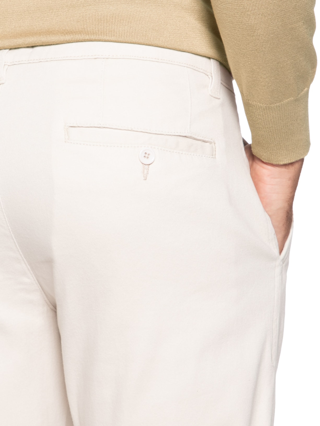 Calça Masculina Sarja Chino Off White '2 Essential