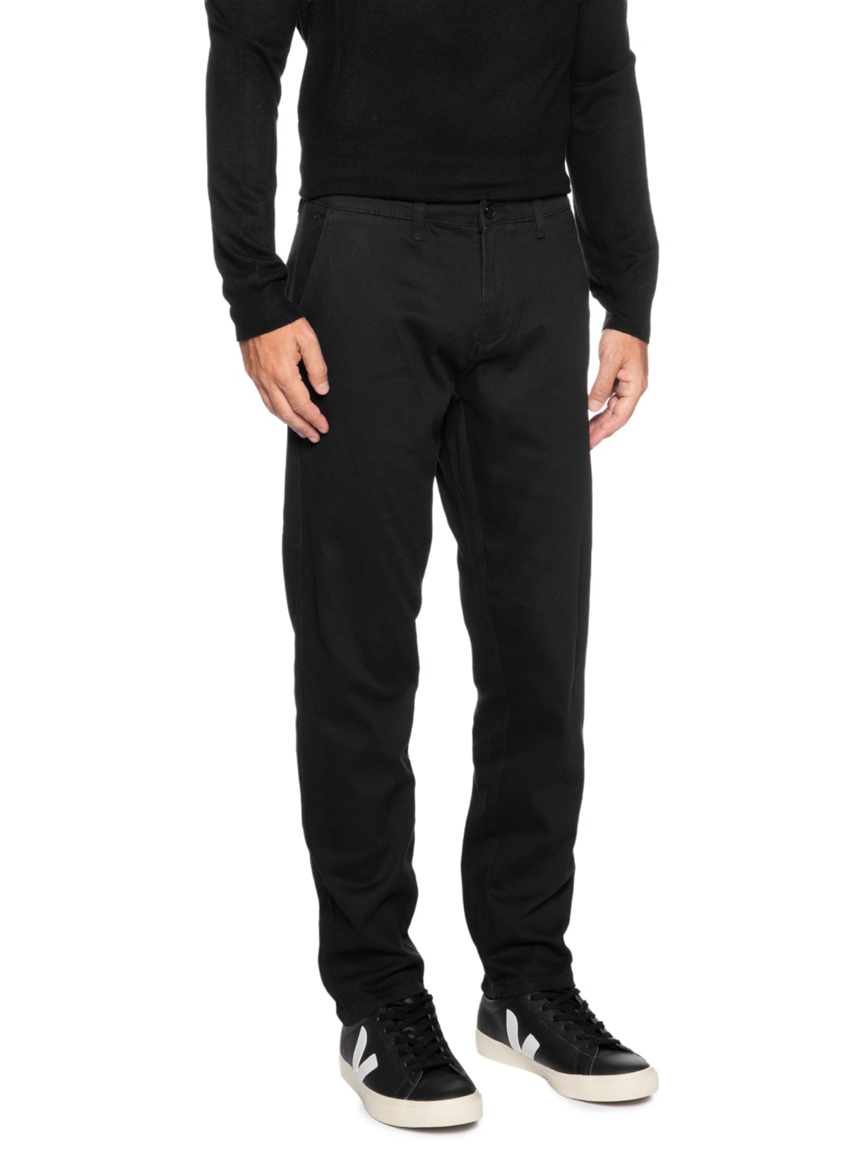 Calça Masculina Sarja Chino Preto '2 Essential