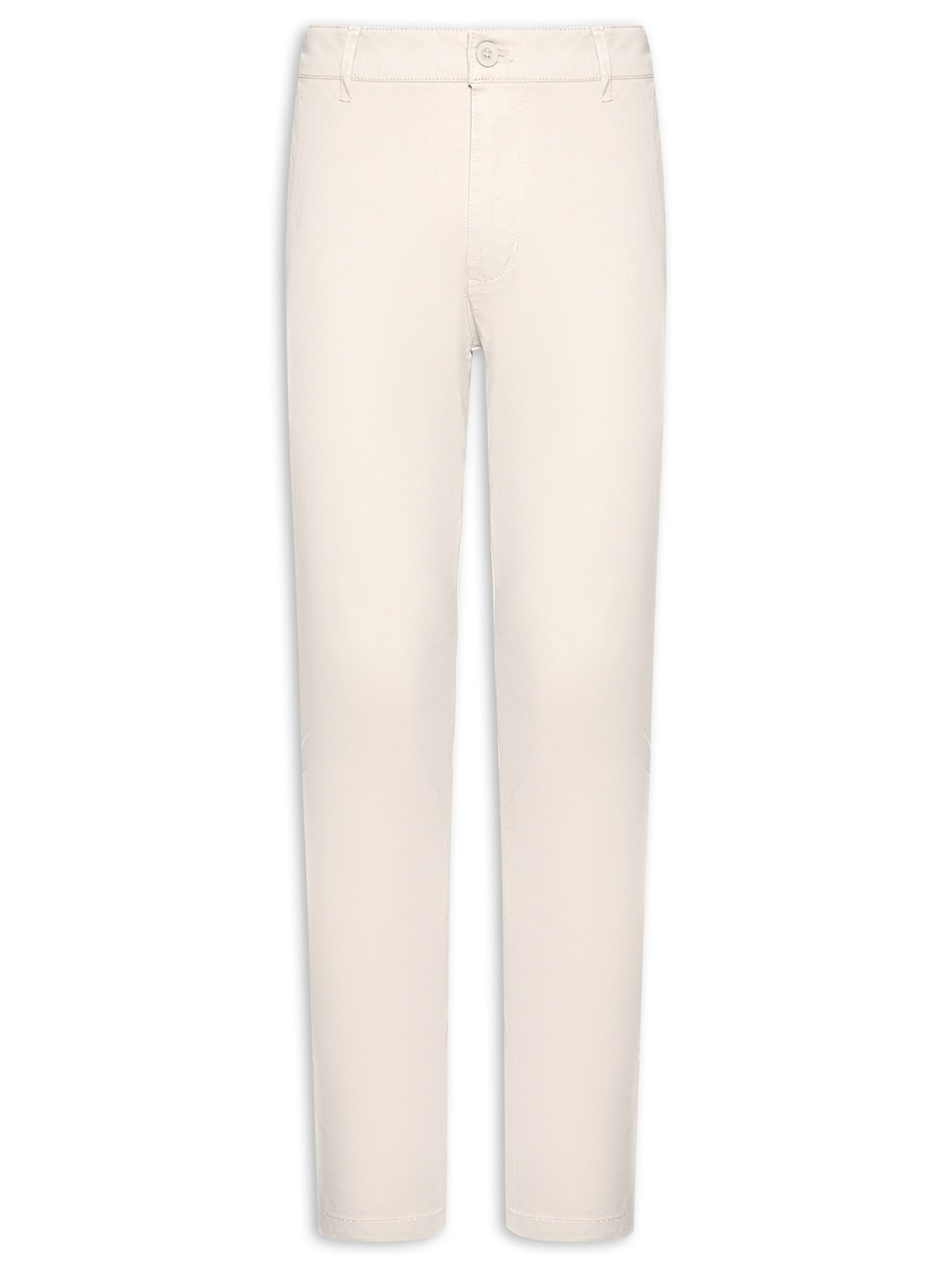 Calça Masculina Sarja Color Reta Bege Basiq Men