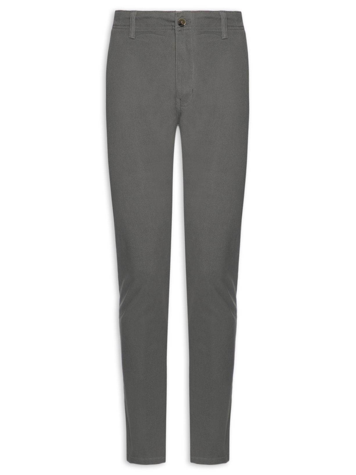 Calça Masculina Sarja Color Reta Cinza Basiq Men