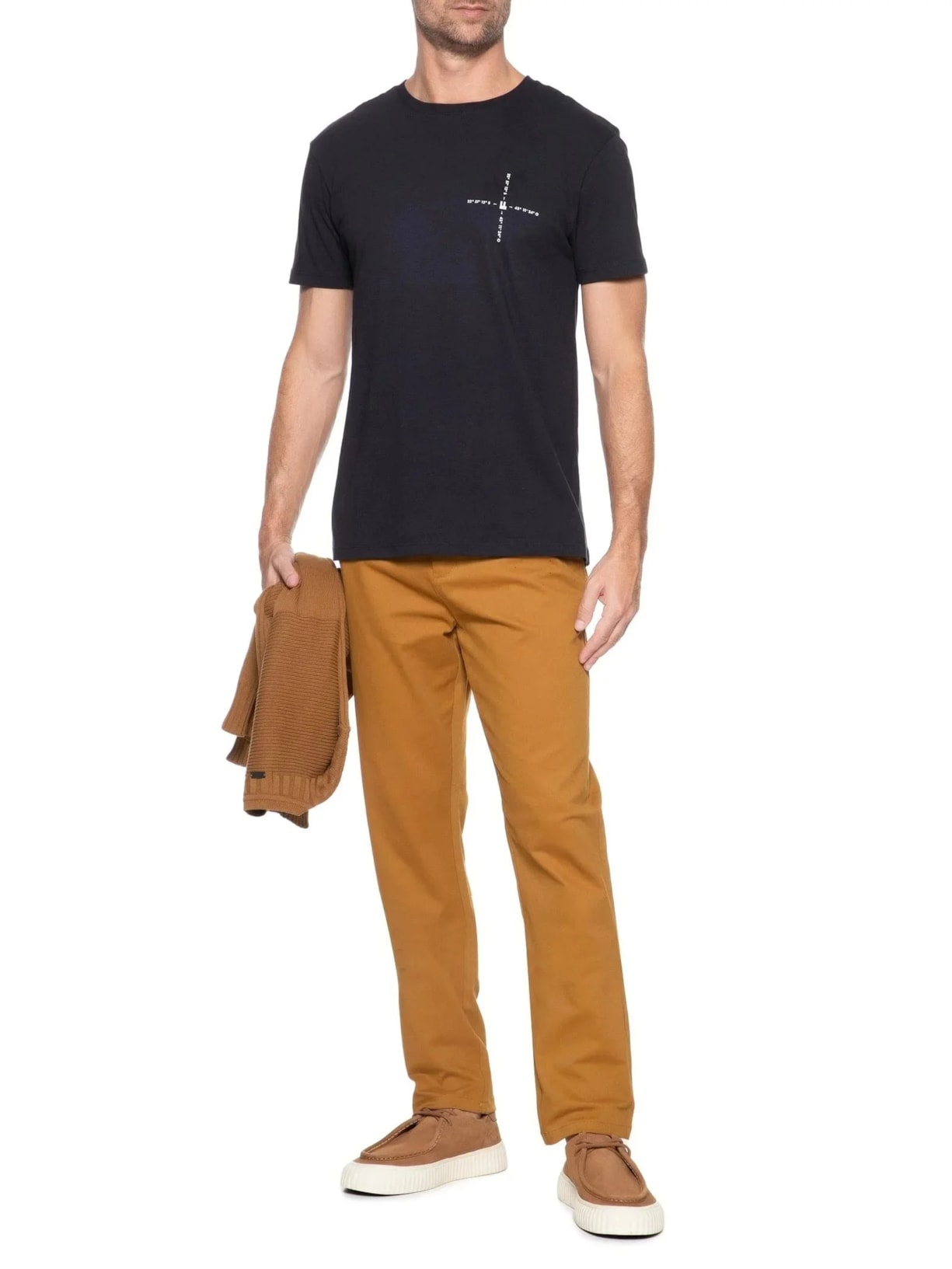 Calça Masculina Sarja Colors New Marrom Foxton