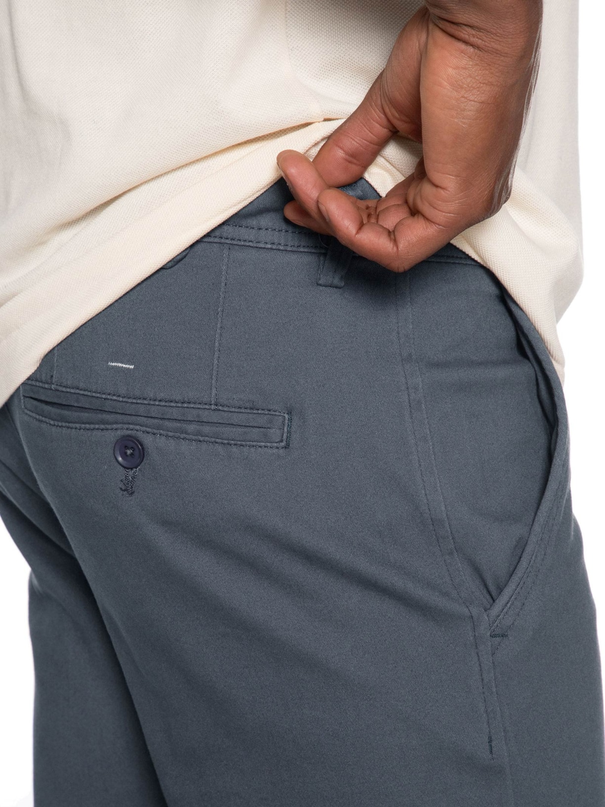 Calça Masculina Sarja Com Elástico Cinza Basiq Men