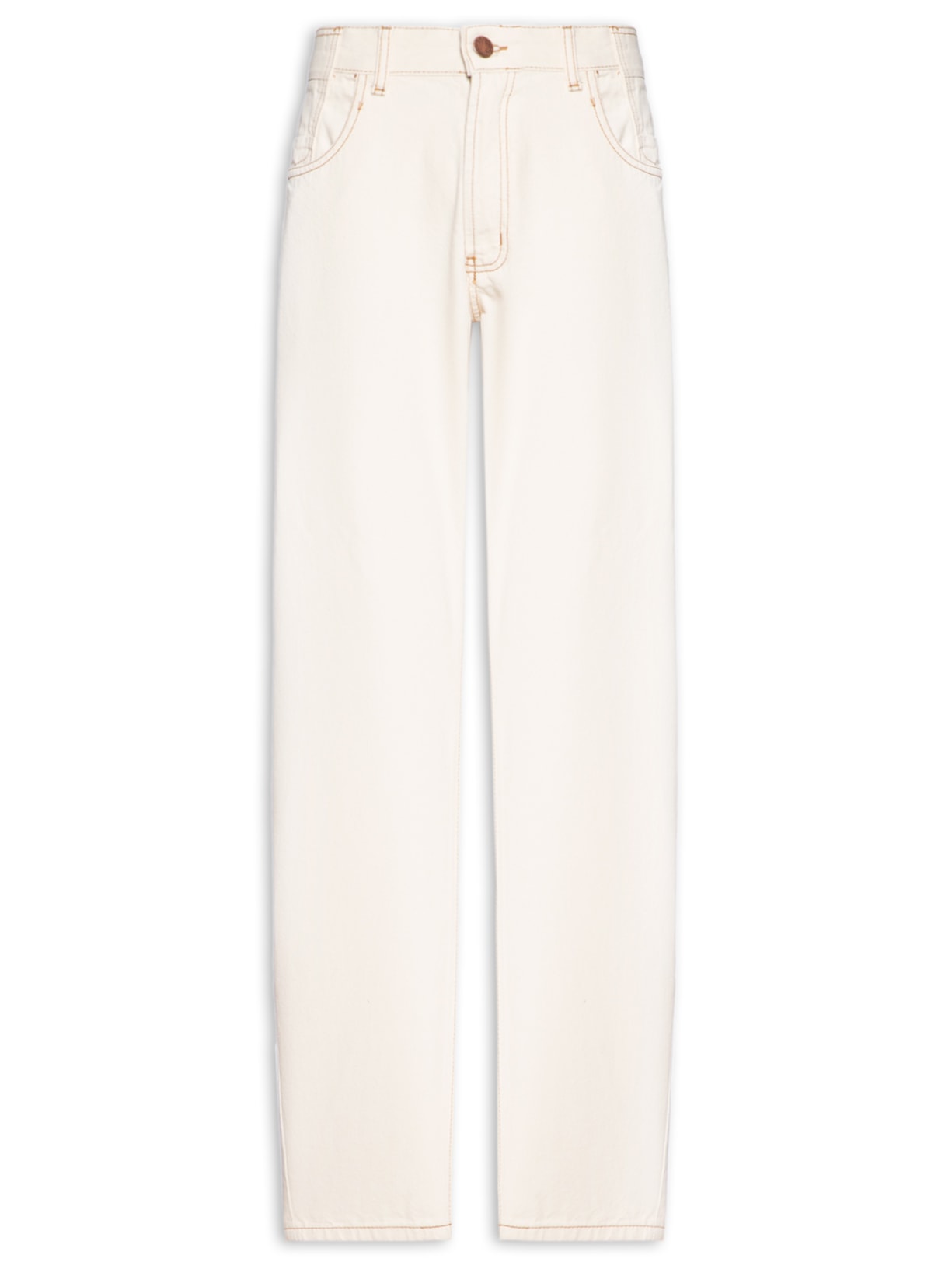 Calça Masculina Sarja com Recortes Baggy Branco Basiq Men