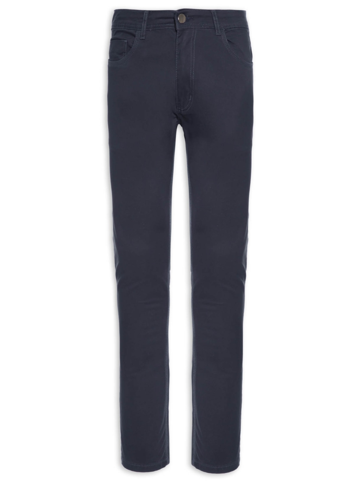 Calça Masculina Sarja Five Pockets Modelagem Reta - Azul