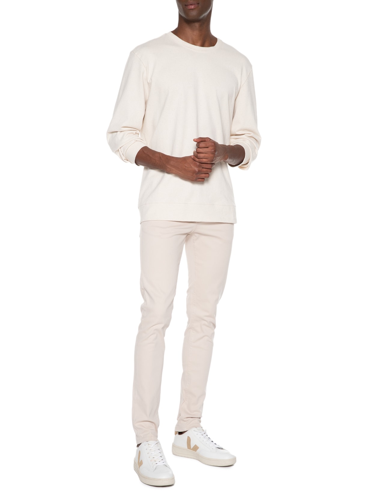Calça Masculina Sarja Five Pockets Skinny Off White '2 Essential