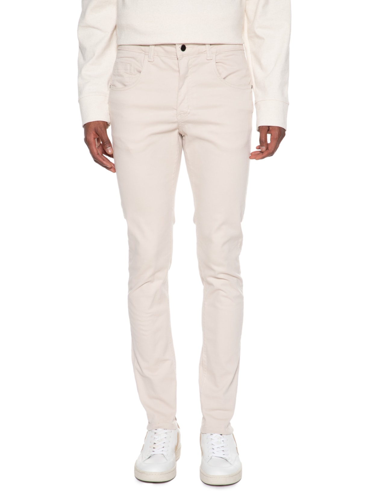 Calça Masculina Sarja Five Pockets Skinny Off White '2 Essential