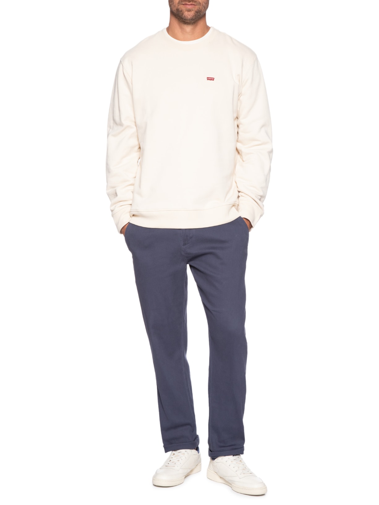 Calça Masculina Sarja Marinho Azul Basiq Men