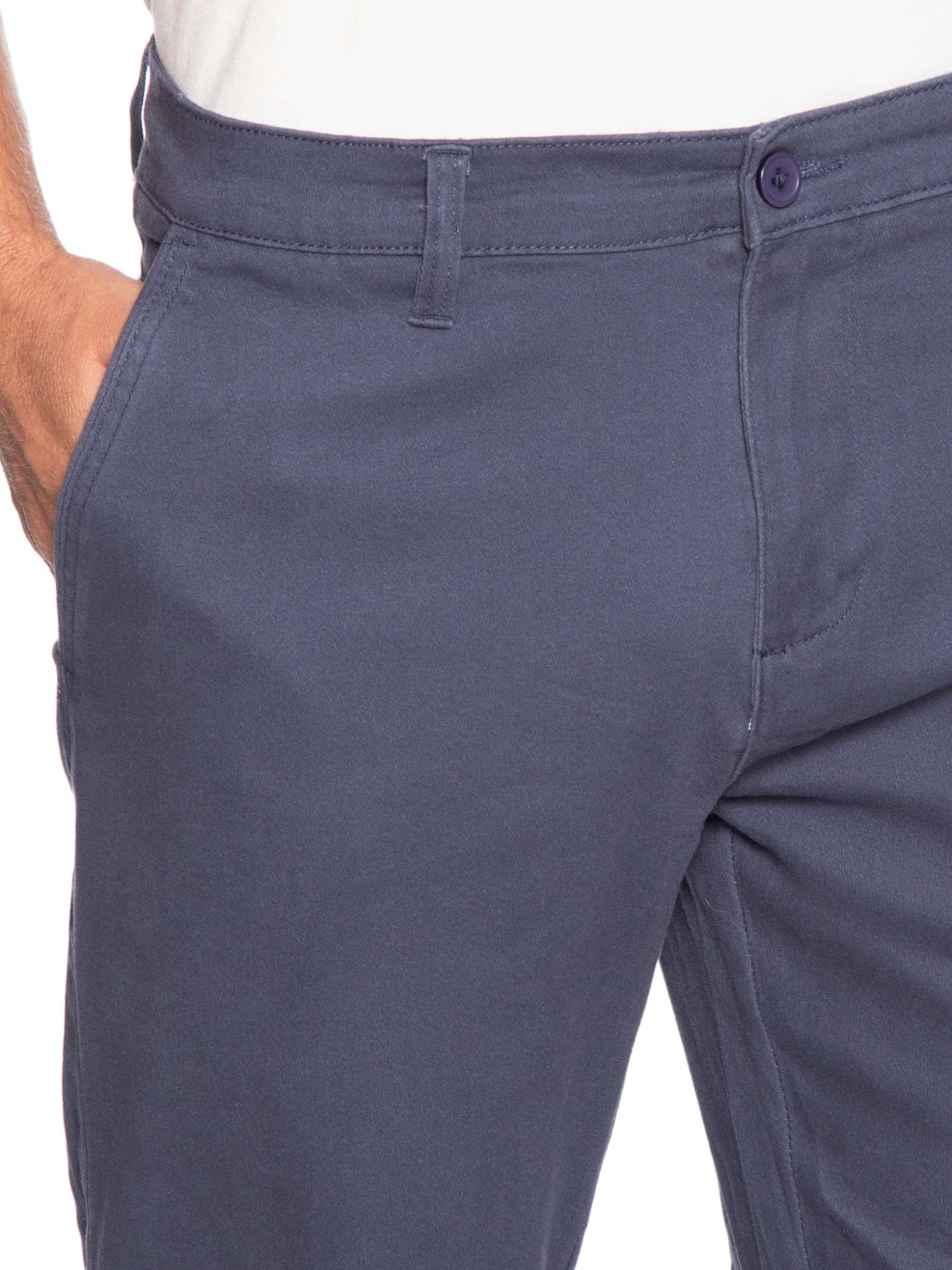 Calça Masculina Sarja Marinho Azul Basiq Men