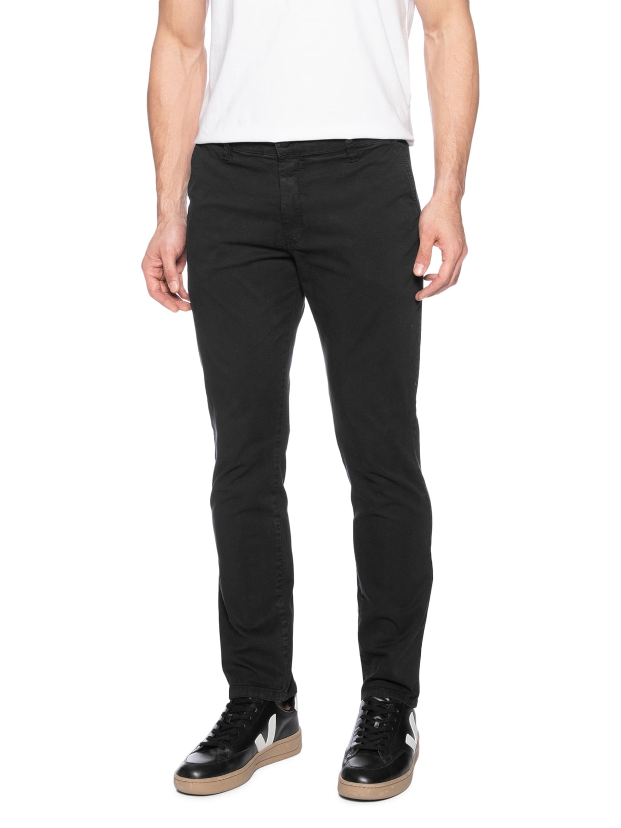 Calça Masculina Sarja Reta Preto Basiq Men