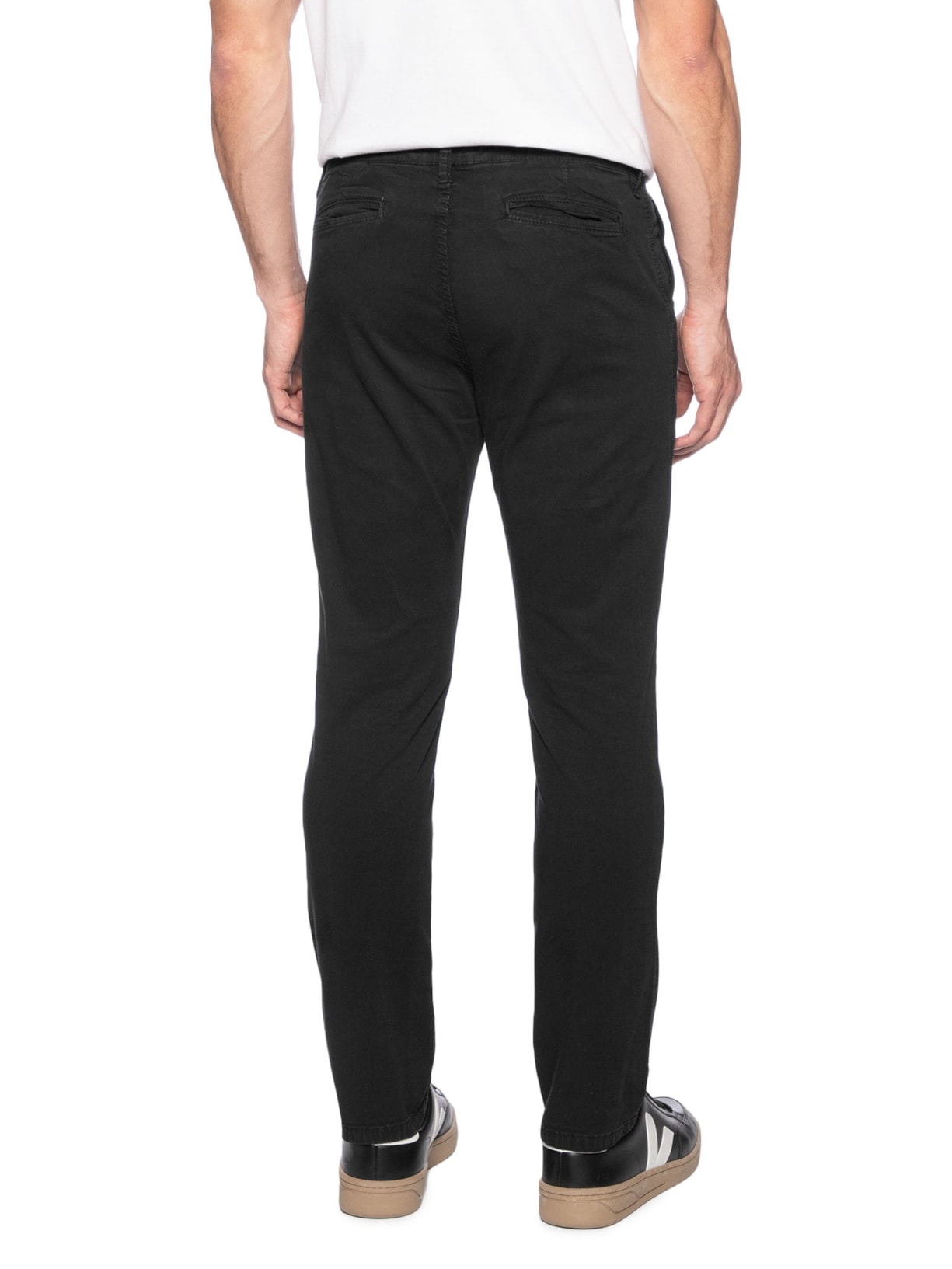Calça Masculina Sarja Reta Preto Basiq Men