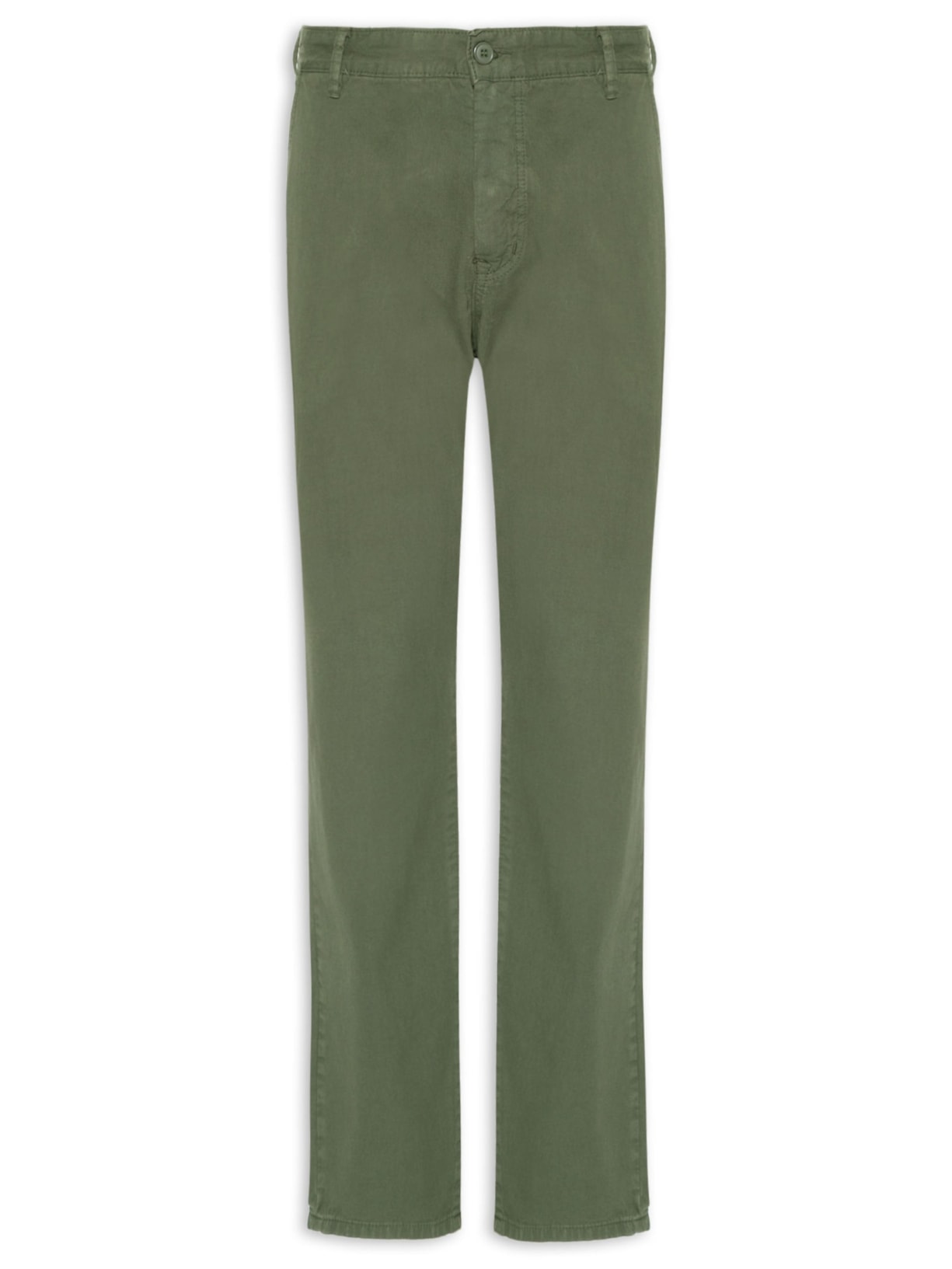 Calça Masculina Sarja Reta Verde Basiq Men