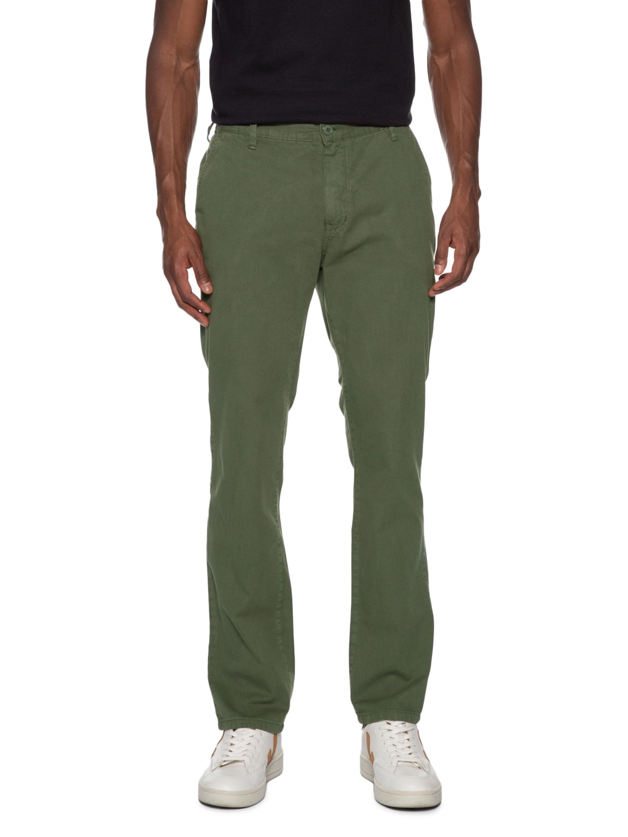 Calça Masculina Sarja Reta Verde Basiq Men