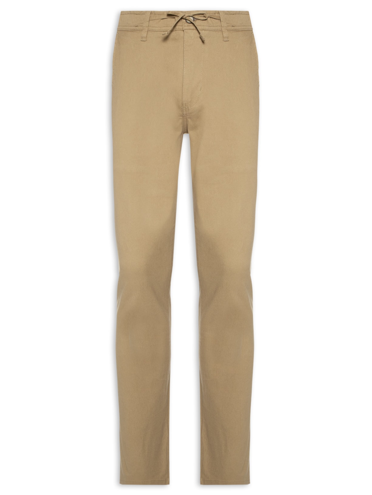 Calça Masculina Sarja Slim Fit Color Bege '2 Essential