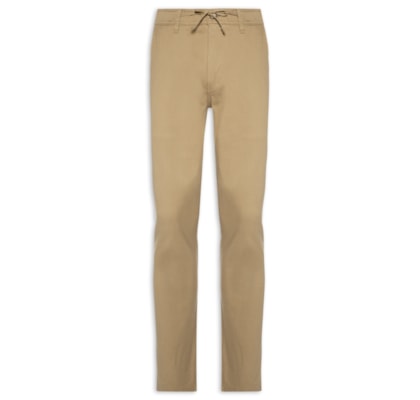 Calça Masculina Sarja Slim Fit Color - Bege