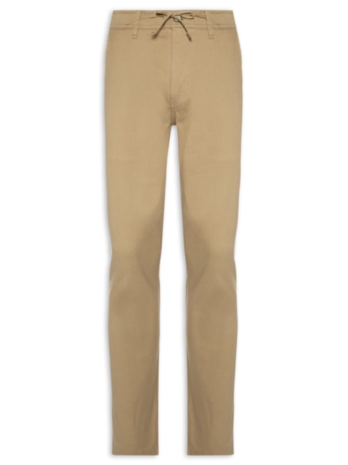 Calça Masculina Sarja Slim Fit Color - Bege