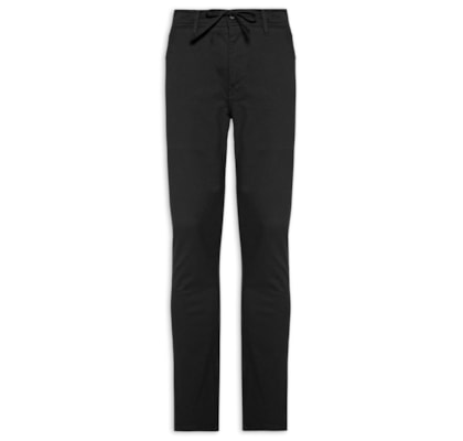 Calça Masculina Sarja Slim Fit Color - Preto