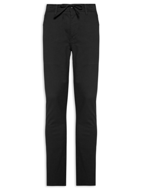 Calça Masculina Sarja Slim Fit Color - Preto
