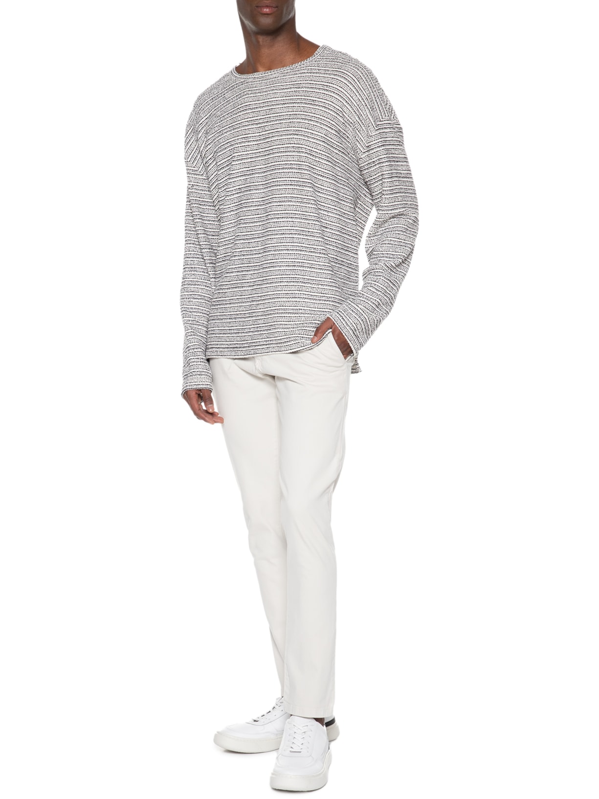 Calça Masculina Sarja Slim Lavada Bege '2 Essential