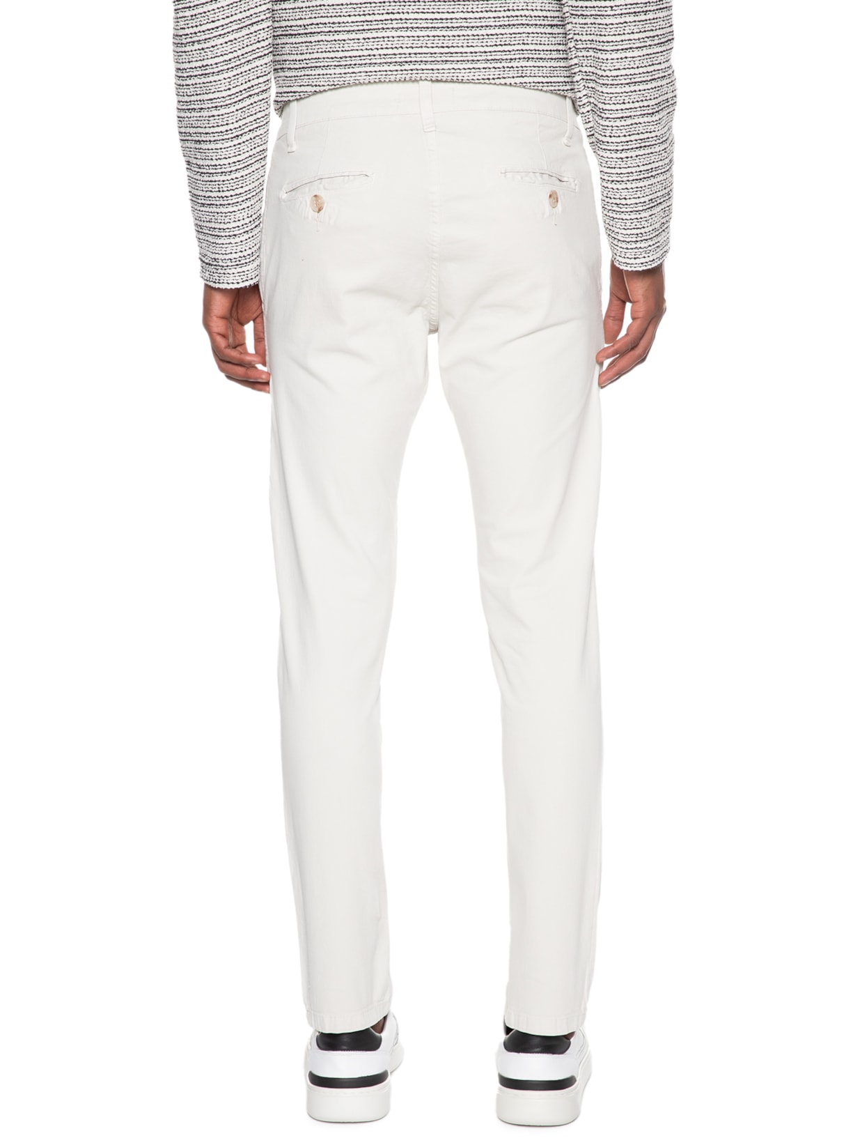 Calça Masculina Sarja Slim Lavada Bege '2 Essential