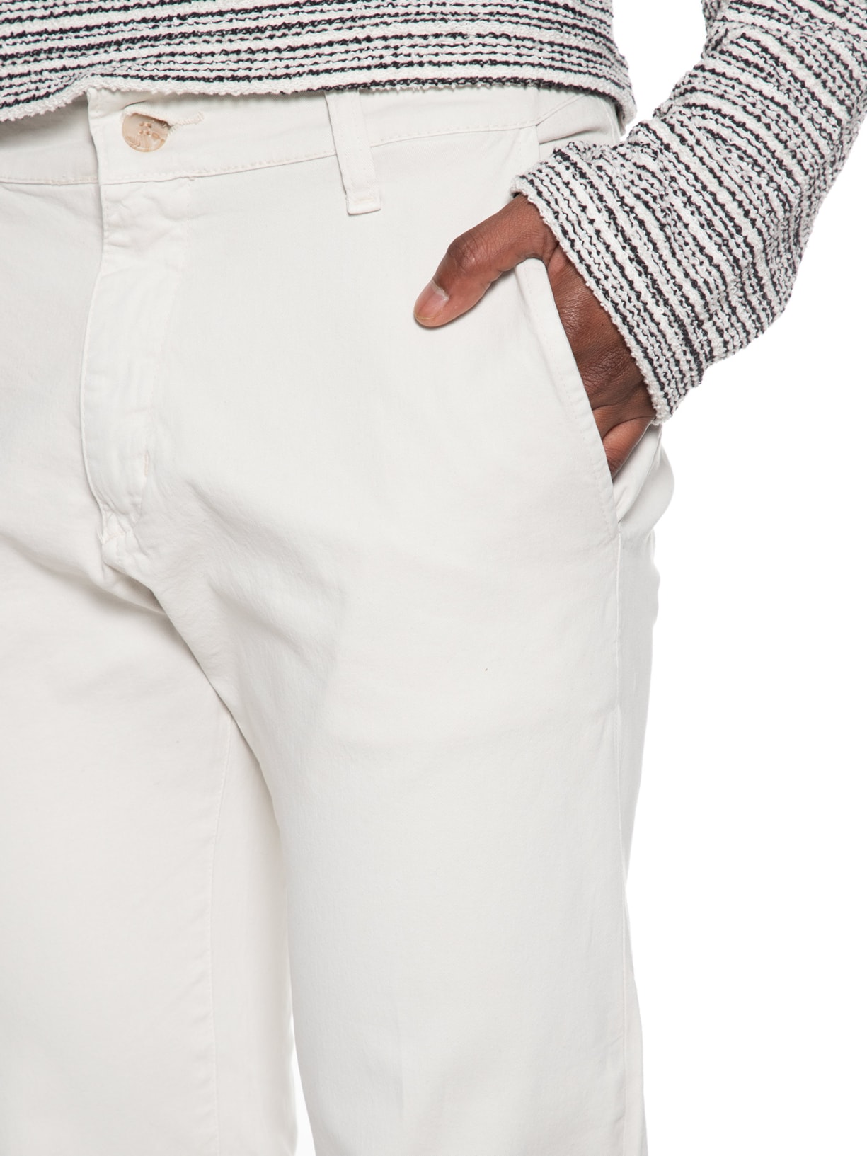 Calça Masculina Sarja Slim Lavada Bege '2 Essential