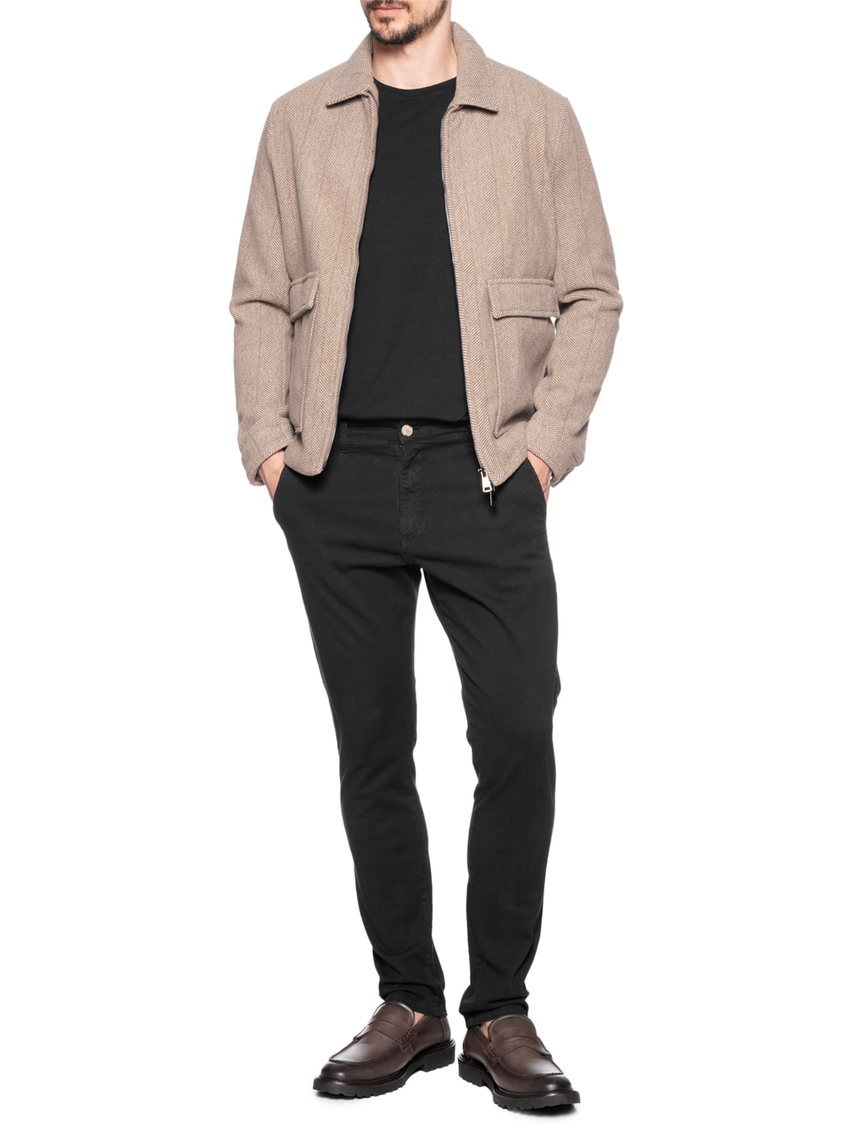 Calça Masculina Sarja Slim Lavada Preto '2 Essential