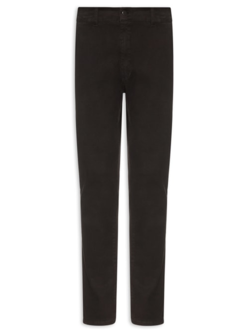 Calça Masculina Sarja Slim Lavada - Preto