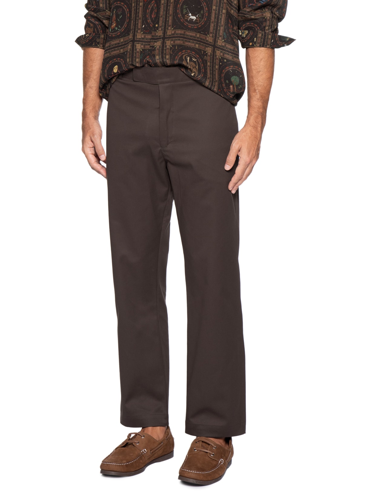 Calça Masculina Sarja Tradicional Marrom Handred