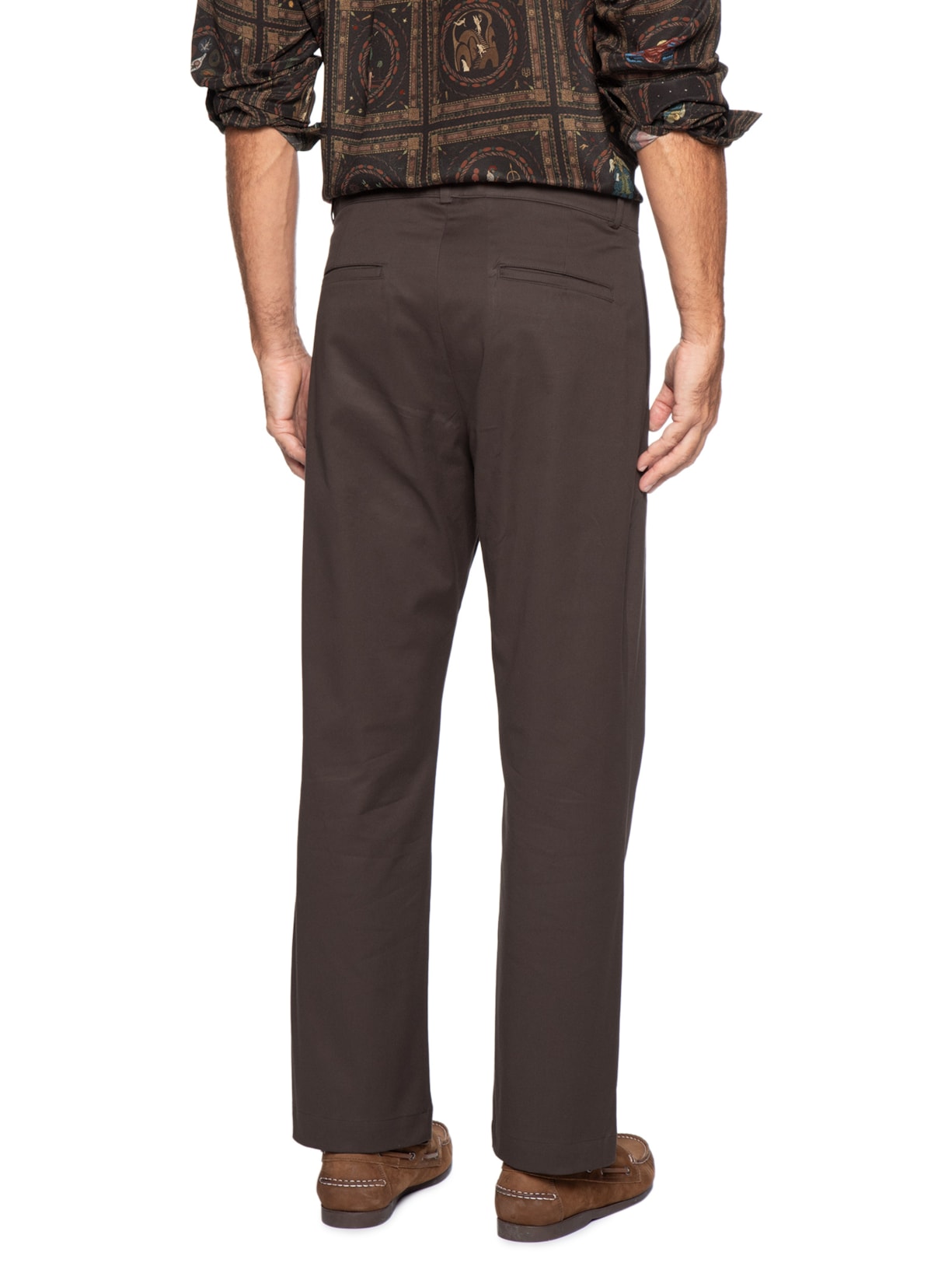 Calça Masculina Sarja Tradicional Marrom Handred