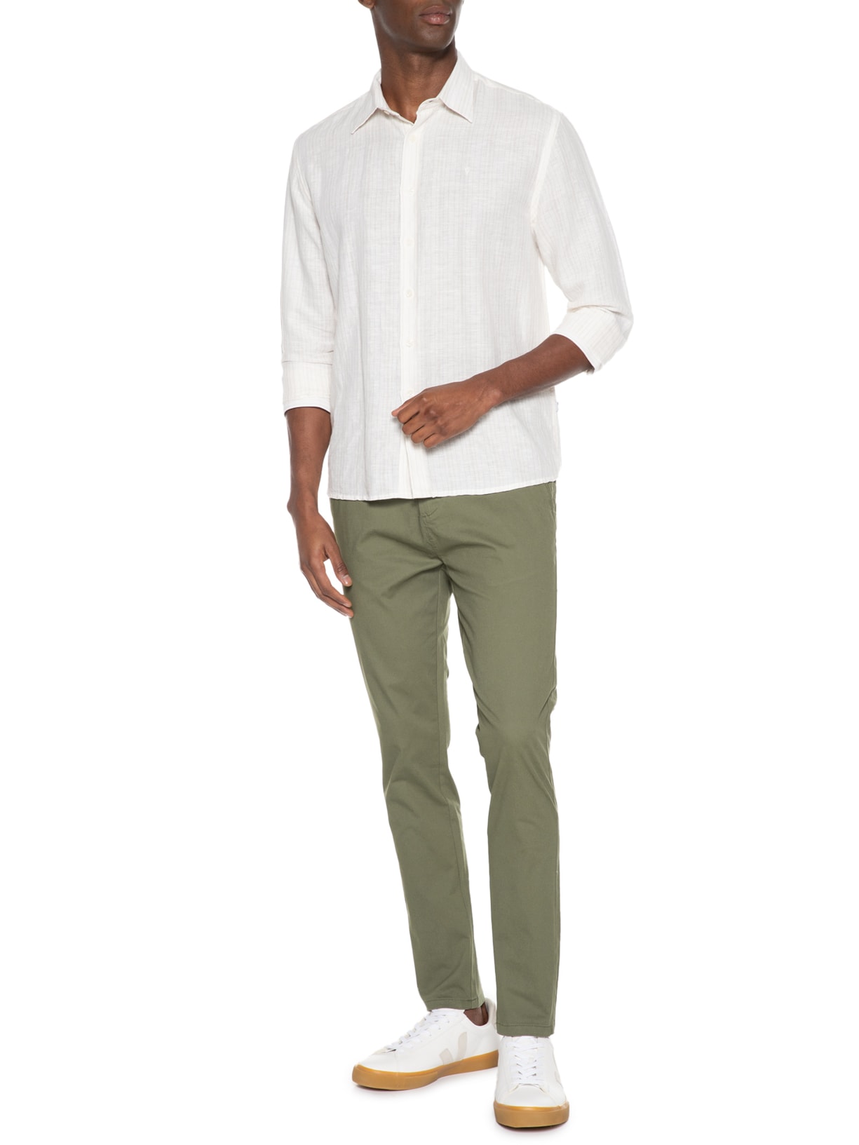 Calça Masculina Sarja Verde '2 Essential