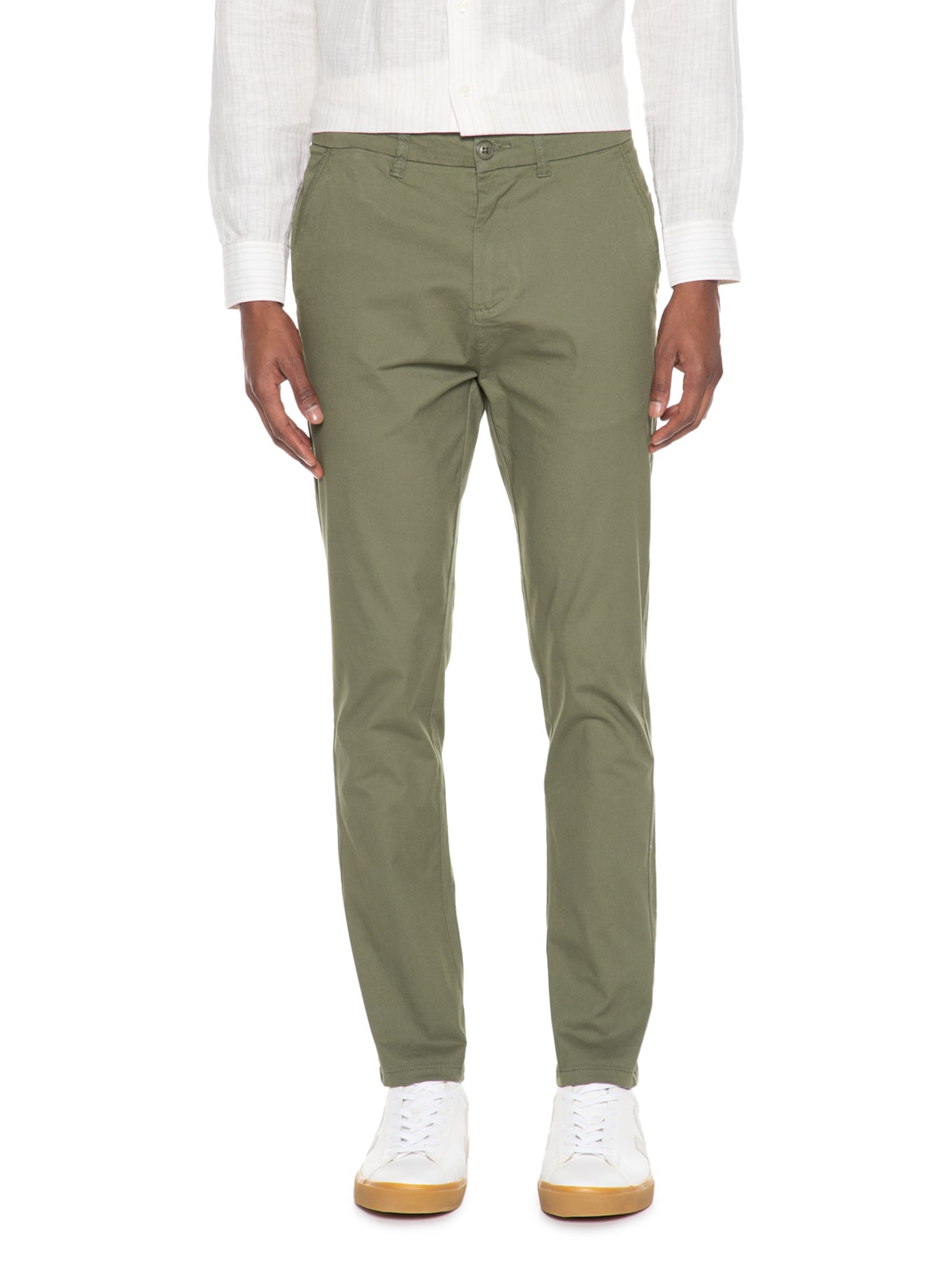 Calça Masculina Sarja Verde '2 Essential