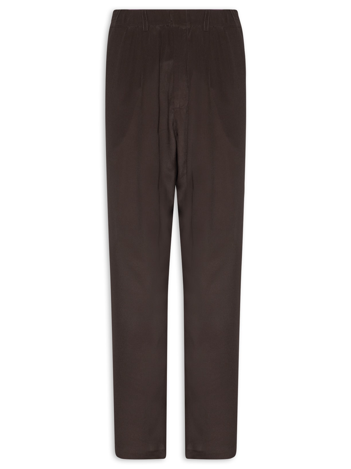 Calça Masculina Seda Pregas Marrom Handred