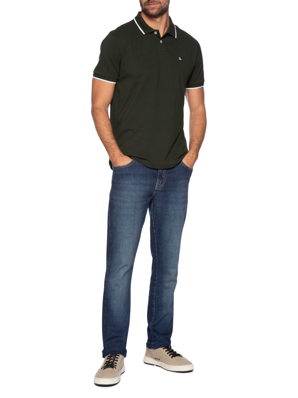 Calça Masculina Skinny Jeans Onda Média Azul Foxton