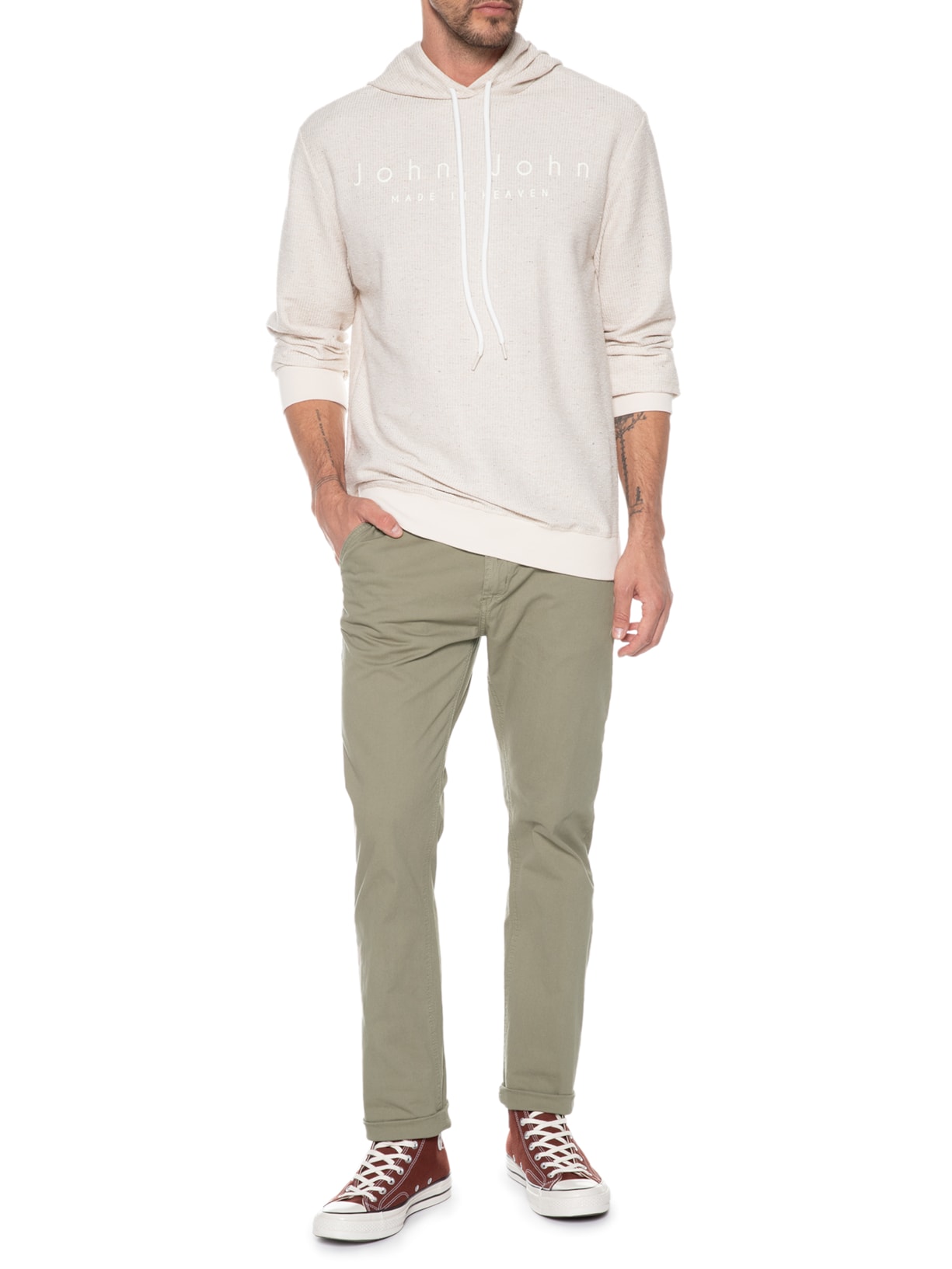 Calça Masculina Slim Alasca Taupe Verde John John