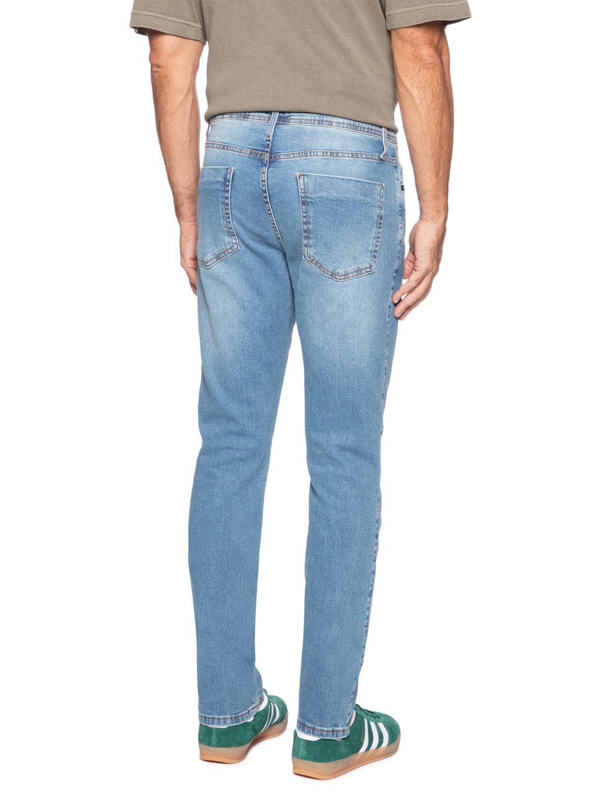 Calça Masculina Slim Básica Azul Basiq Men