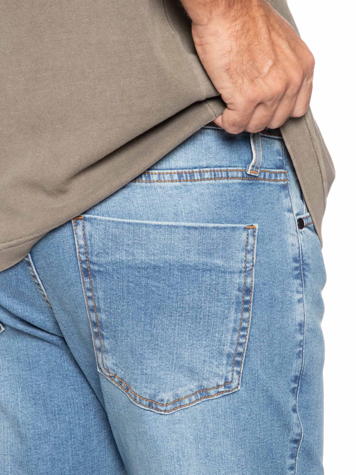 Calça Masculina Slim Básica Azul Basiq Men