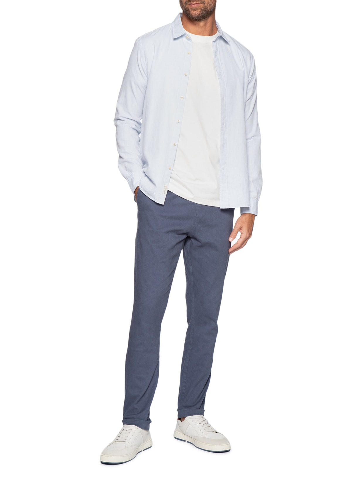 Calça Masculina Slim Casual Pier Azul Foxton