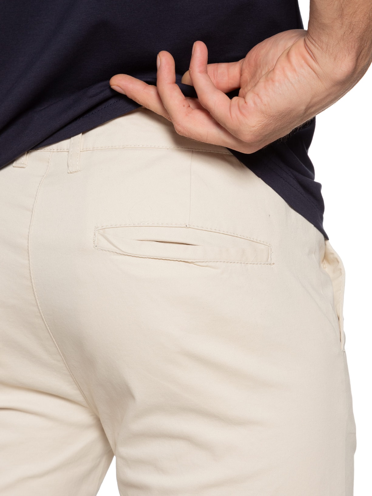 Calça Masculina Slim Chino Color Bege Basiq Men