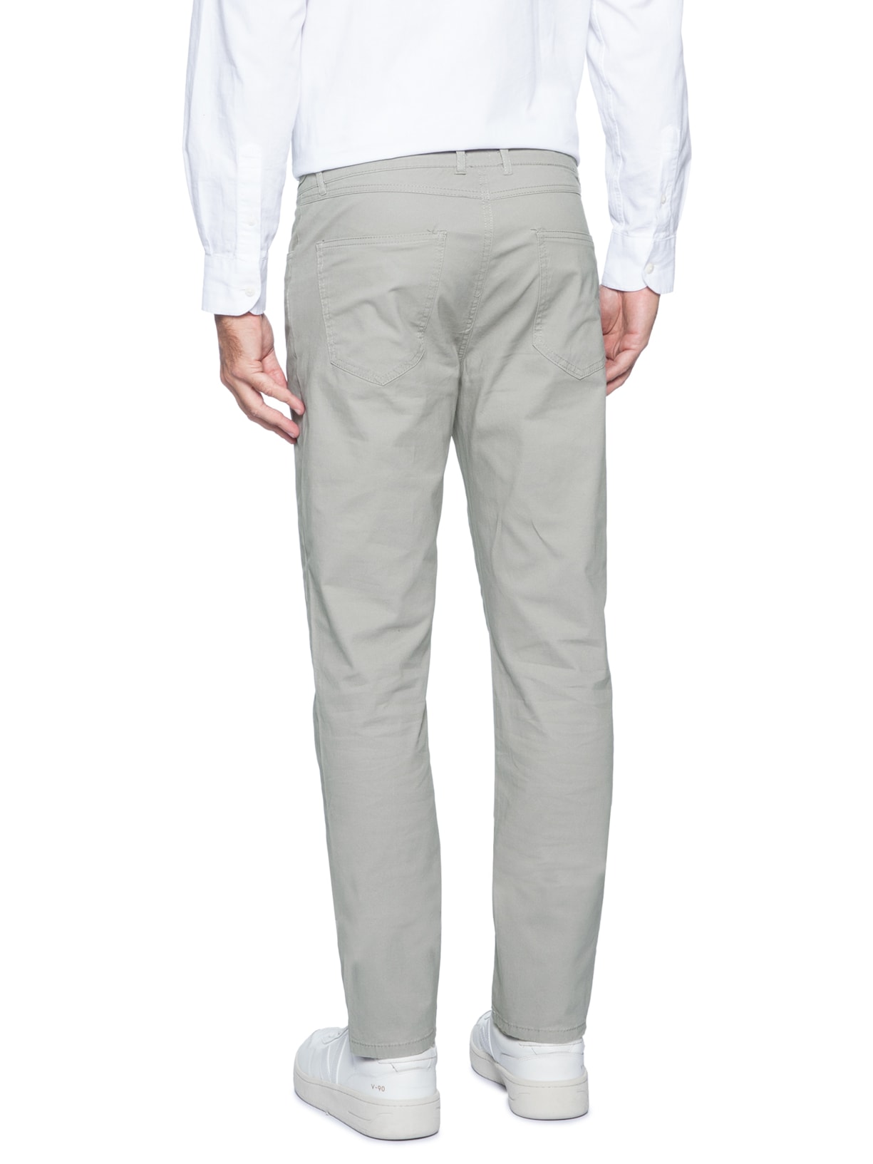 Calça Masculina Slim Chino Color Cinza Basiq Men