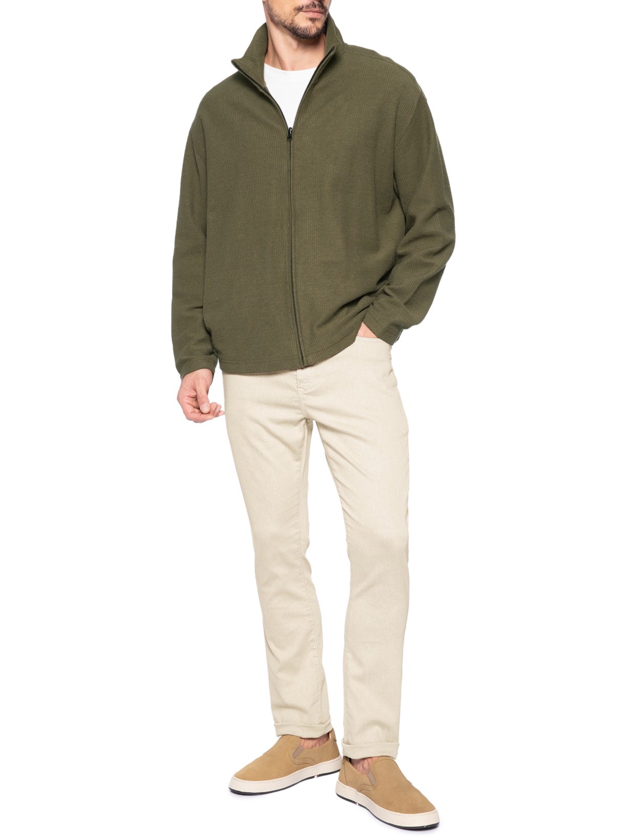 Calça Masculina Slim Color Bege Reserva