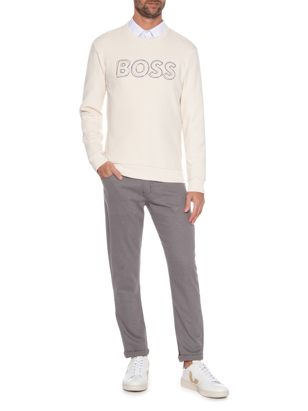 Calça Masculina Slim Color Cinza '2 Essential