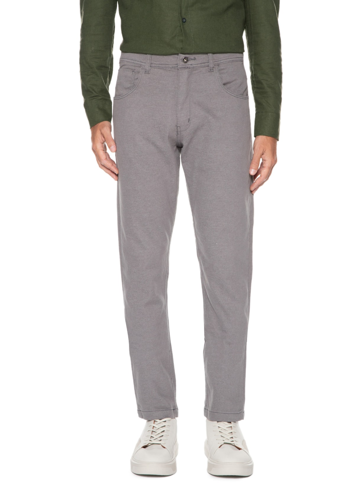 Calça Masculina Slim Color Cinza '2 Essential