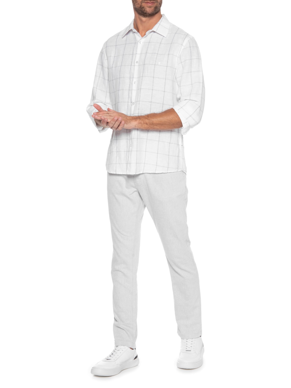 Calça Masculina Slim Color Off White '2 Essential