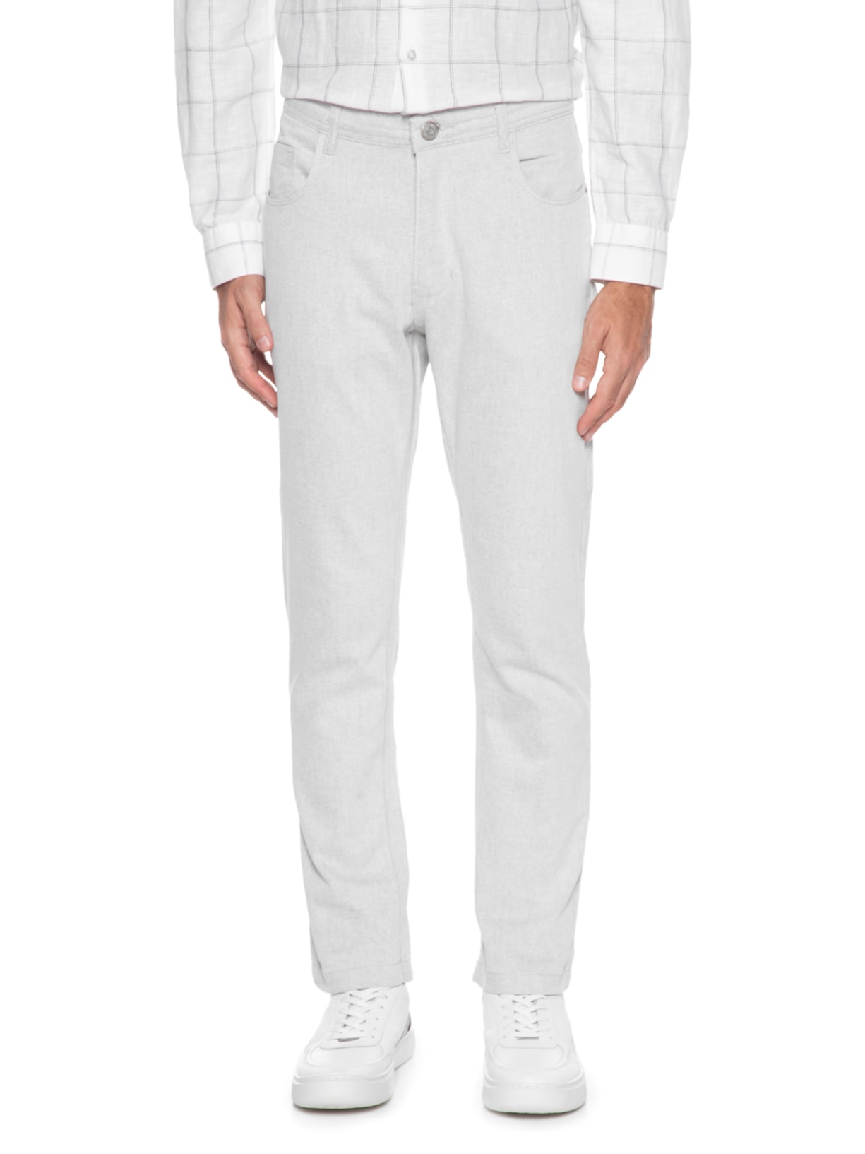 Calça Masculina Slim Color Off White '2 Essential